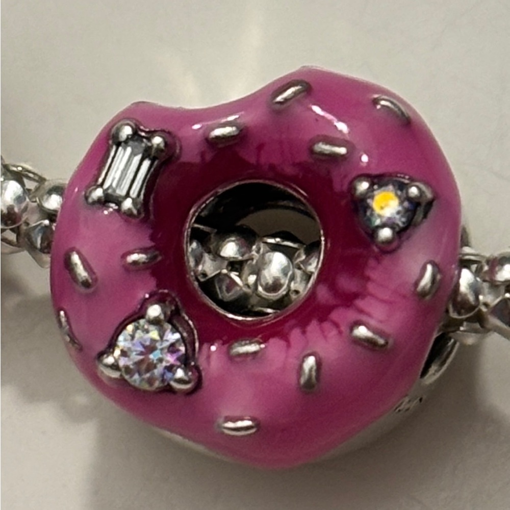 Pandora retired pink donut charm